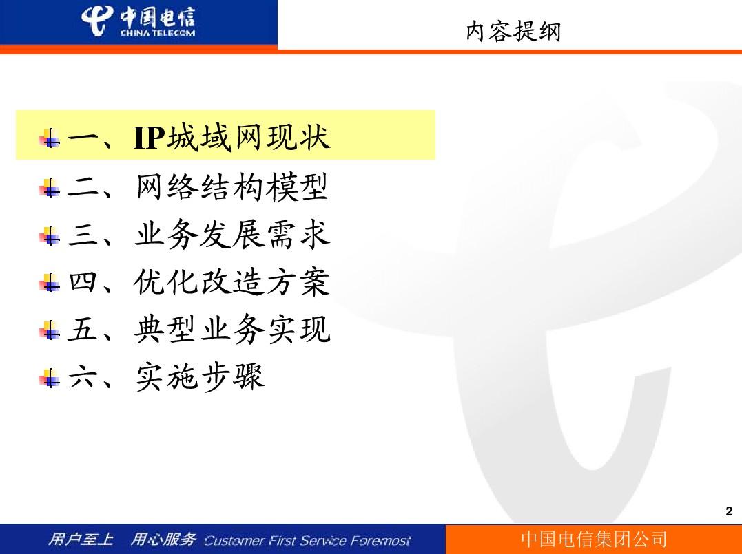 中国电信IP城域网优化改造总体方案