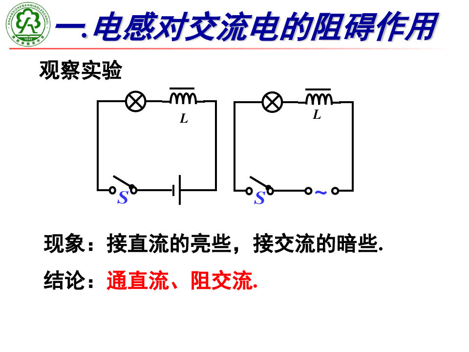 5.3 电感和电容对交变电流的影响