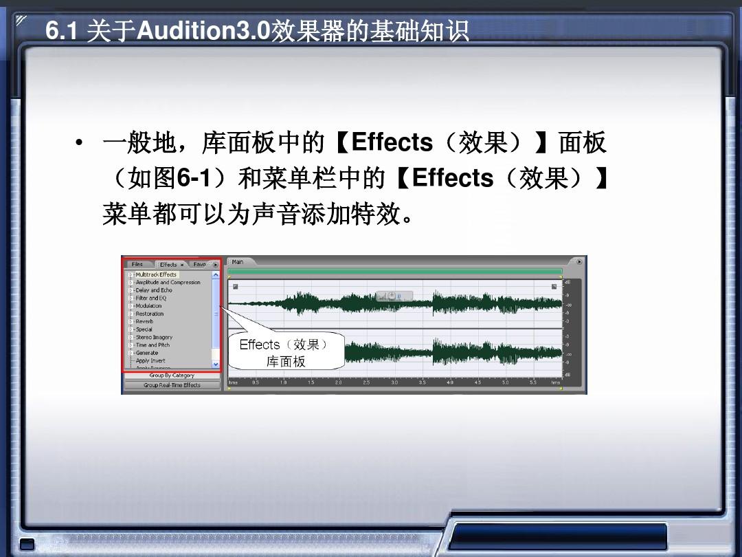 单轨界面后期的音频效果处理(数字音频技术 Adobe Audtion 数字媒体第6章)