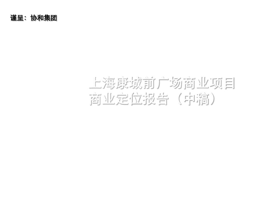 世联-上海康城前广场商业项目商业定位报告(中稿)