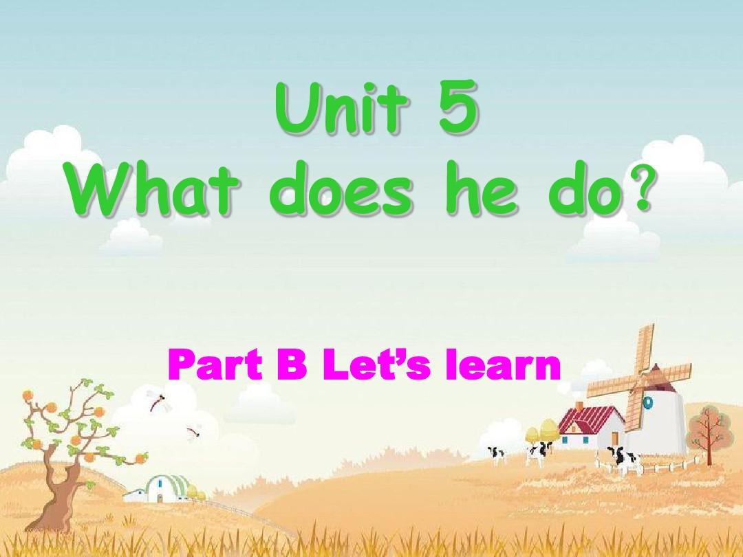 新版pep六年级英语上册Unit 5 Part B Let's learn(第三课时)