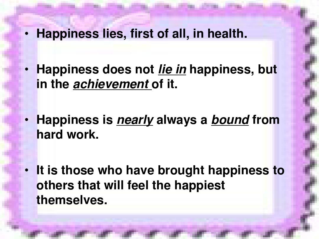 关于幸福HAPPINESS的英语名人名言