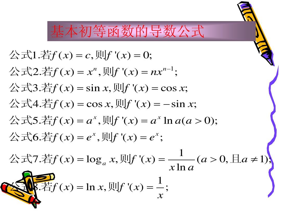 2014-2015学年高中人教A版数学选修1-1同步课件 3.2.2 基本初等函数的导数公式及导数的运算法则