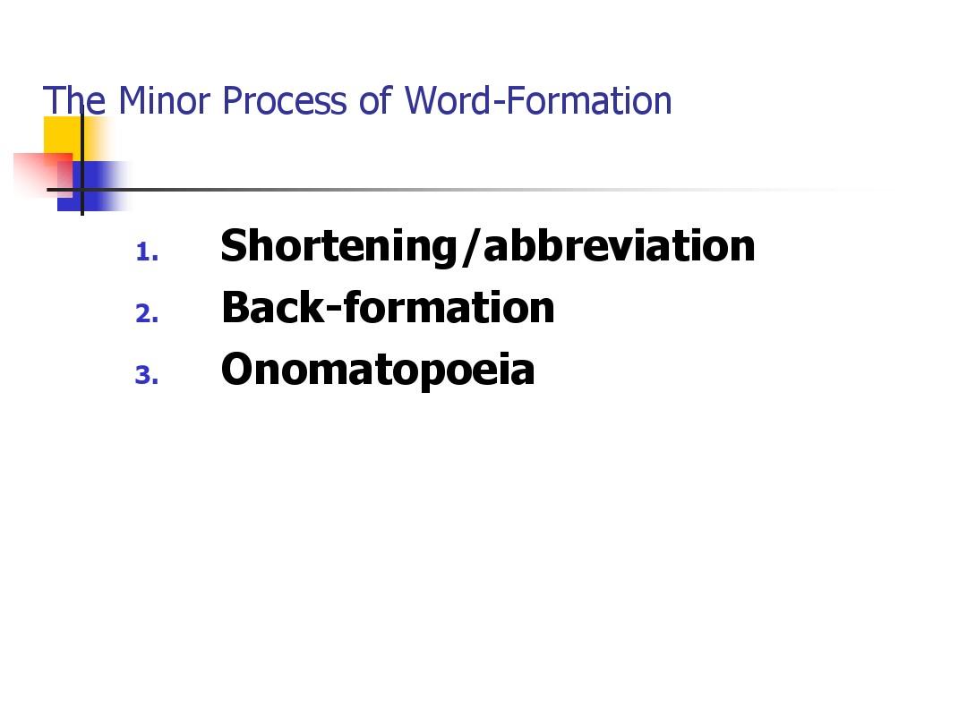 语言学Unit_3 The Minor Process of Word-Formation