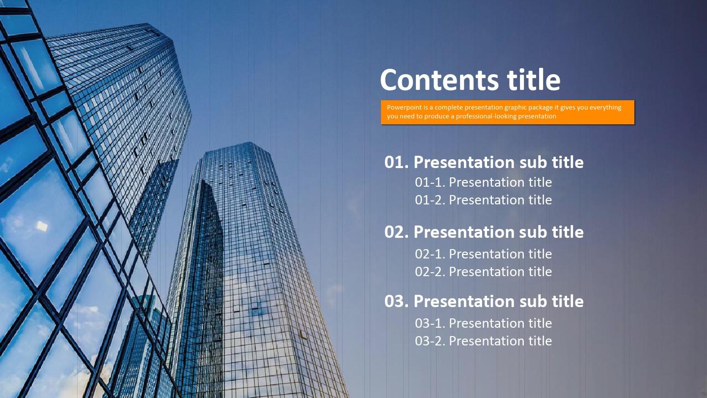 PPT模板：现代商务大楼背景建筑施工工作总结适用于工作总结述职报告工作计划4917