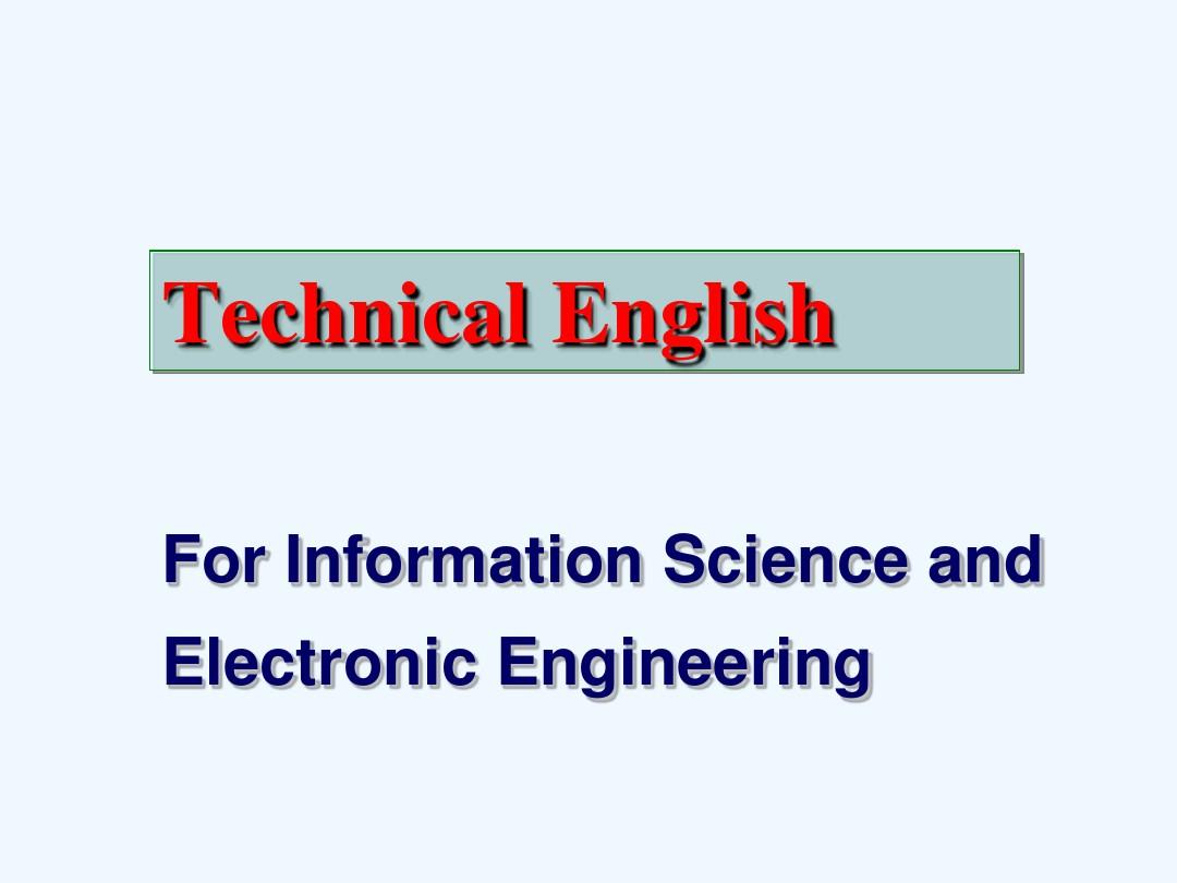 《电子信息工程专业英语翻译》