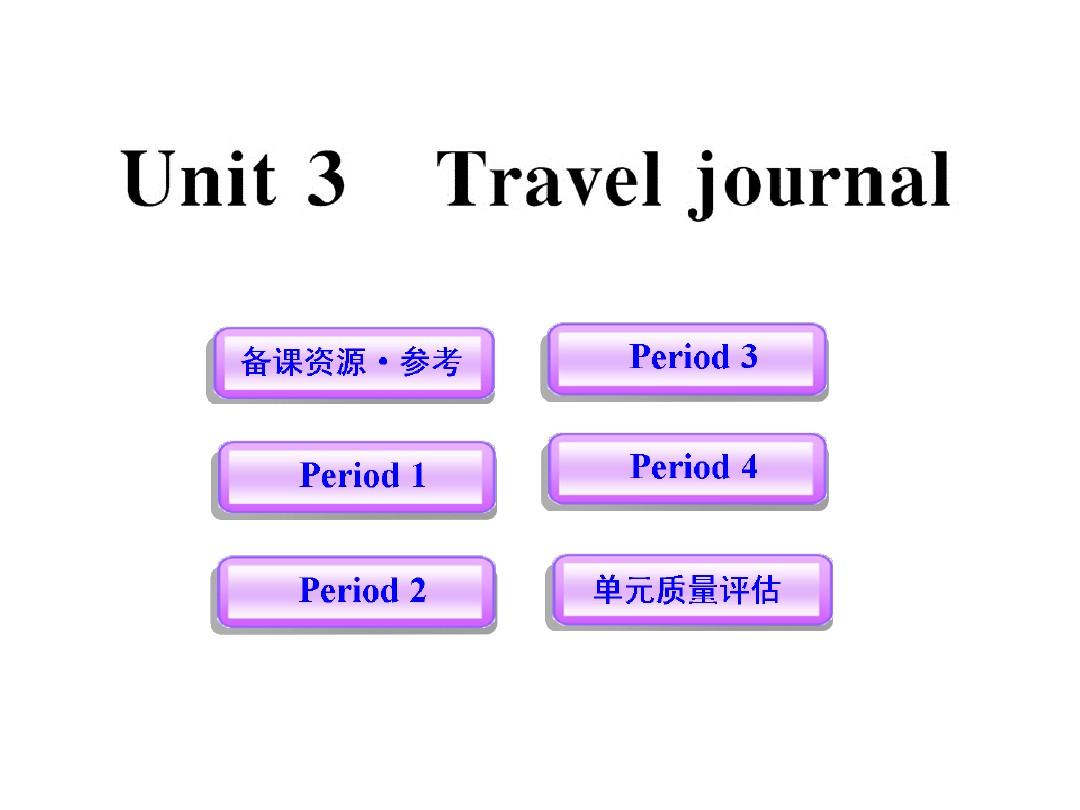 高中英语课时配套课件：Unit3《Travel journal》(新人教版必修1)