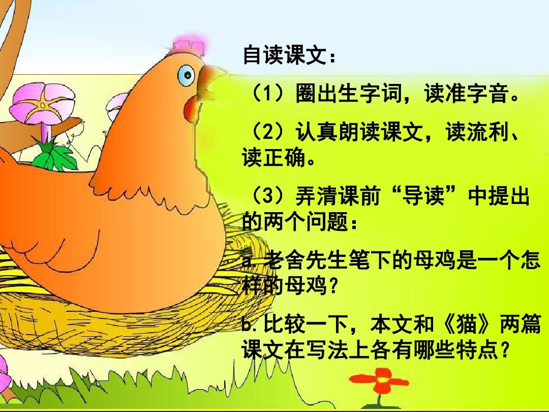 人教版四年级上册语文第十六课《母鸡》