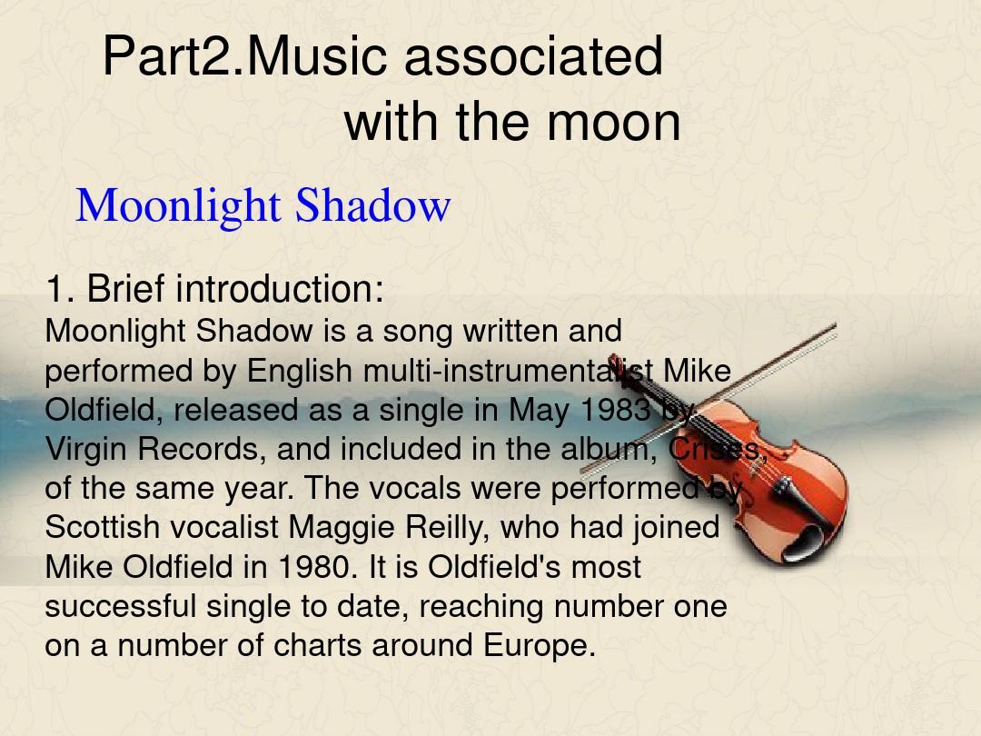 music about the moon 有关月亮的英文歌曲
