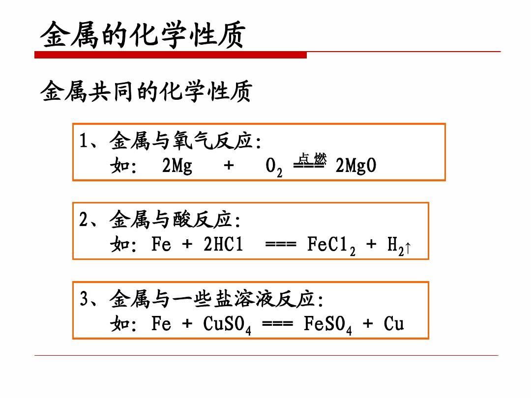 人教版高中化学必修一 3.1金属的化学性质 PPT课件