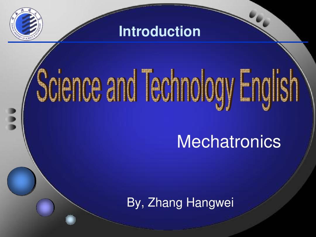Lecture 1---Mechatronics