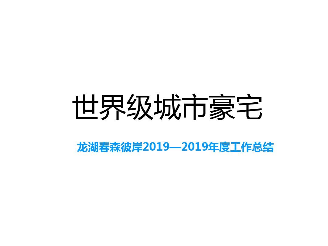 龙湖春森彼岸2019-2019年度工作总结 共175页