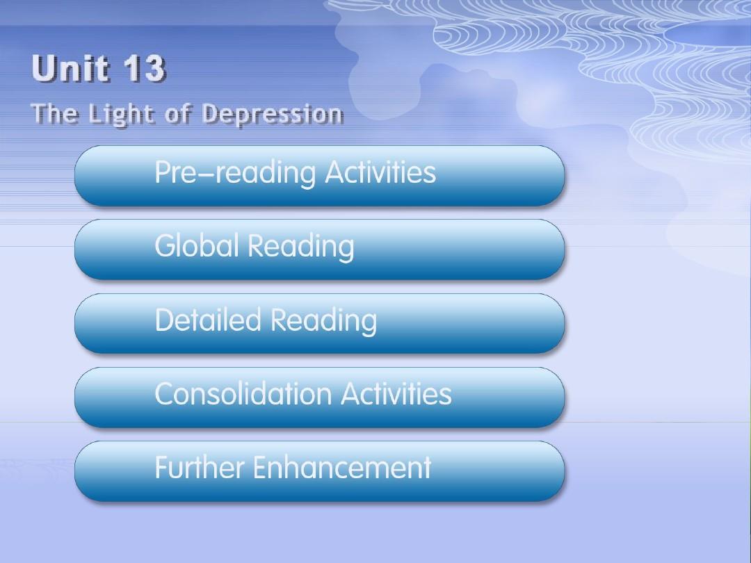 Unit 13 The Light of Depression综合教程一