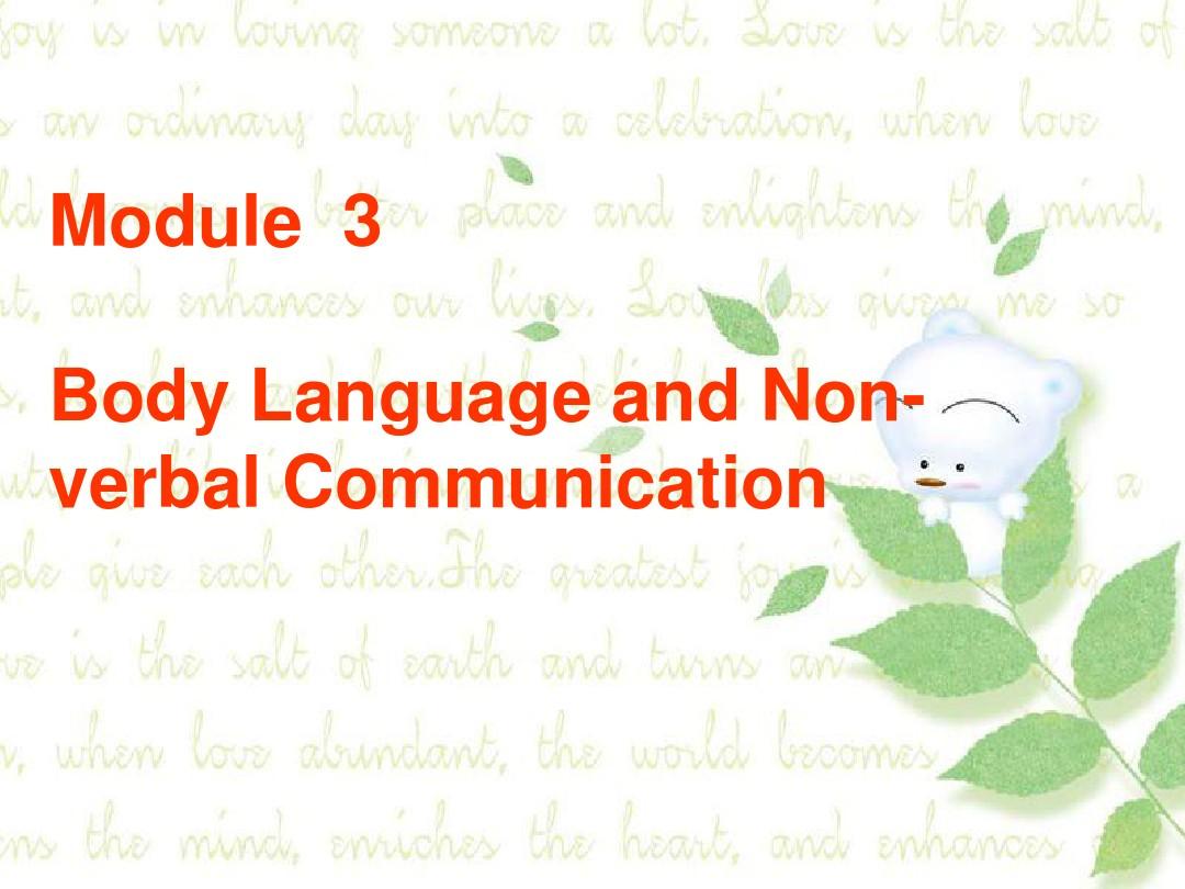Reading lesson--Body Language and Non-verbal Communication
