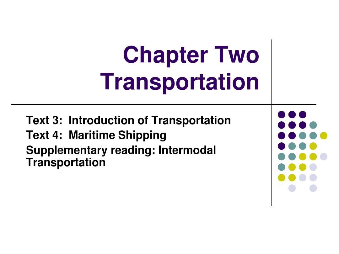 物流英语chapter 2 Transportation