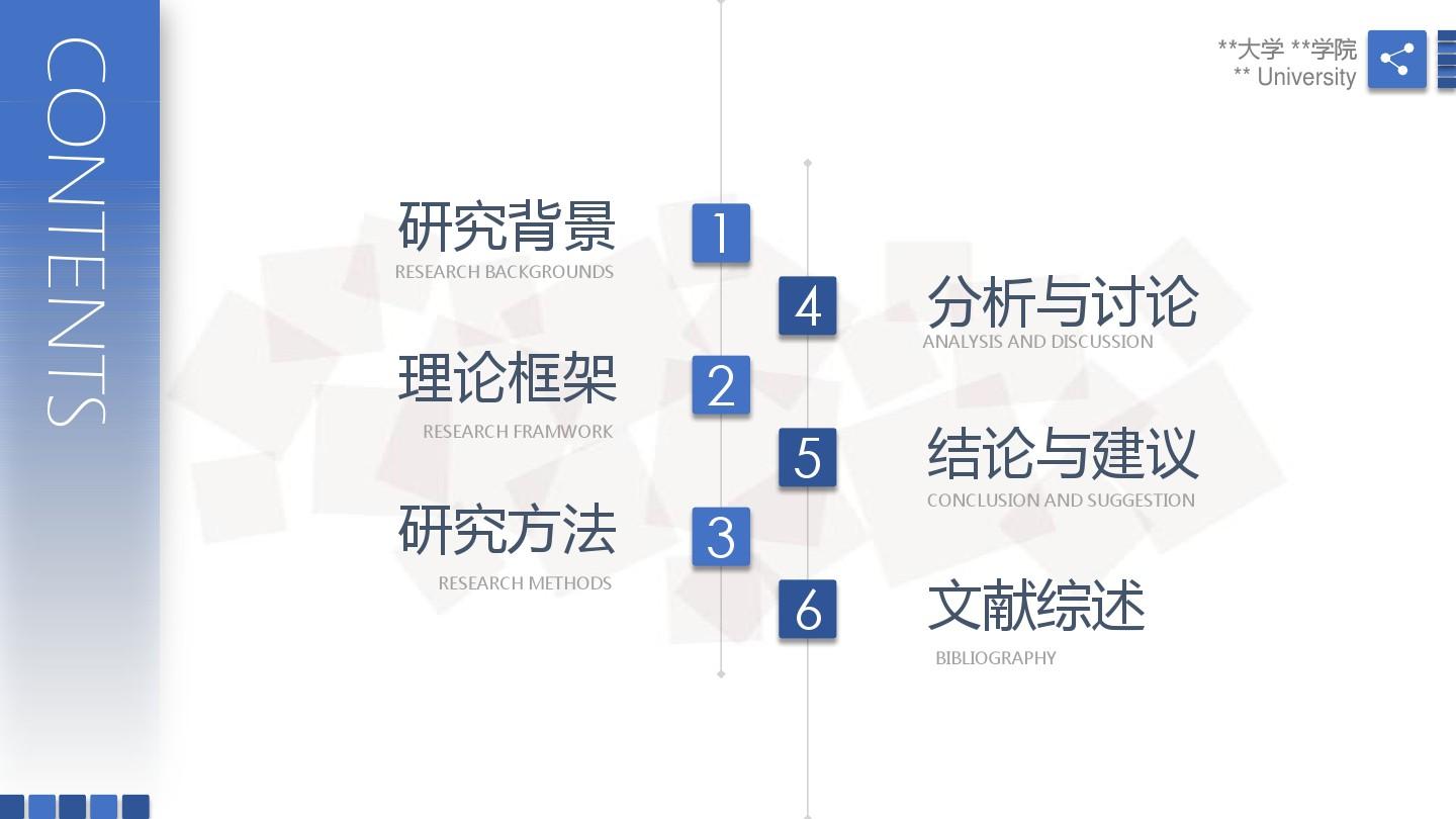北京科技大学 开题报告论文答辩框架式PPT模板