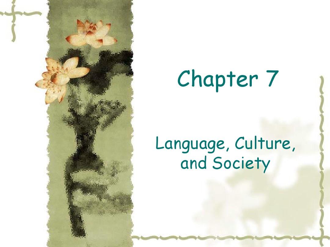 7.8.language,culture_and_society  简明英语语言学 戴炜栋