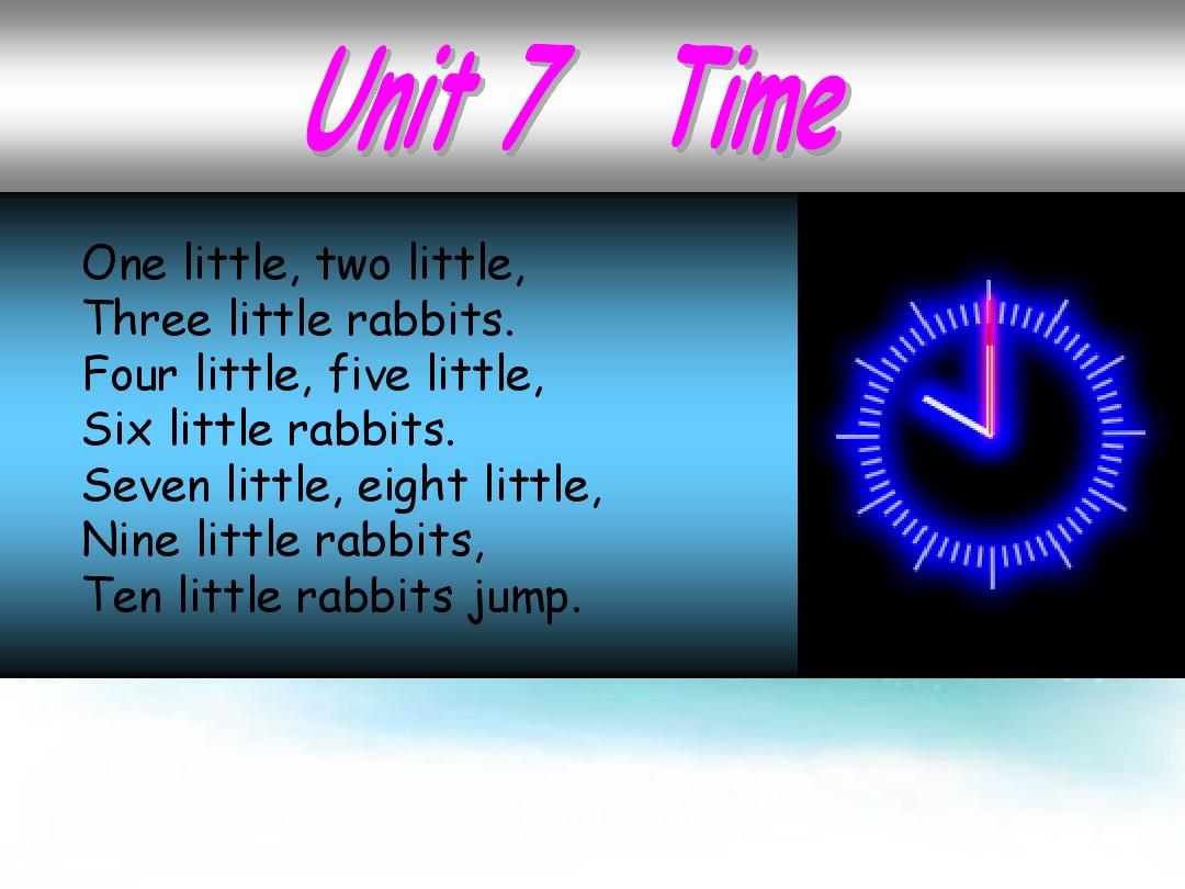三年级下册英语课件-Unit 7《Time》｜广东开心英语