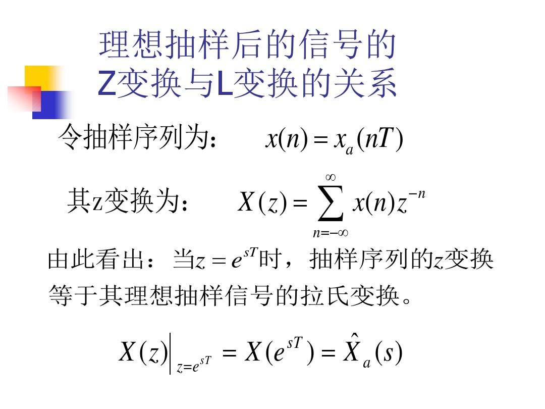 DSP第二章Z变换与拉氏变换傅氏变换的关系.