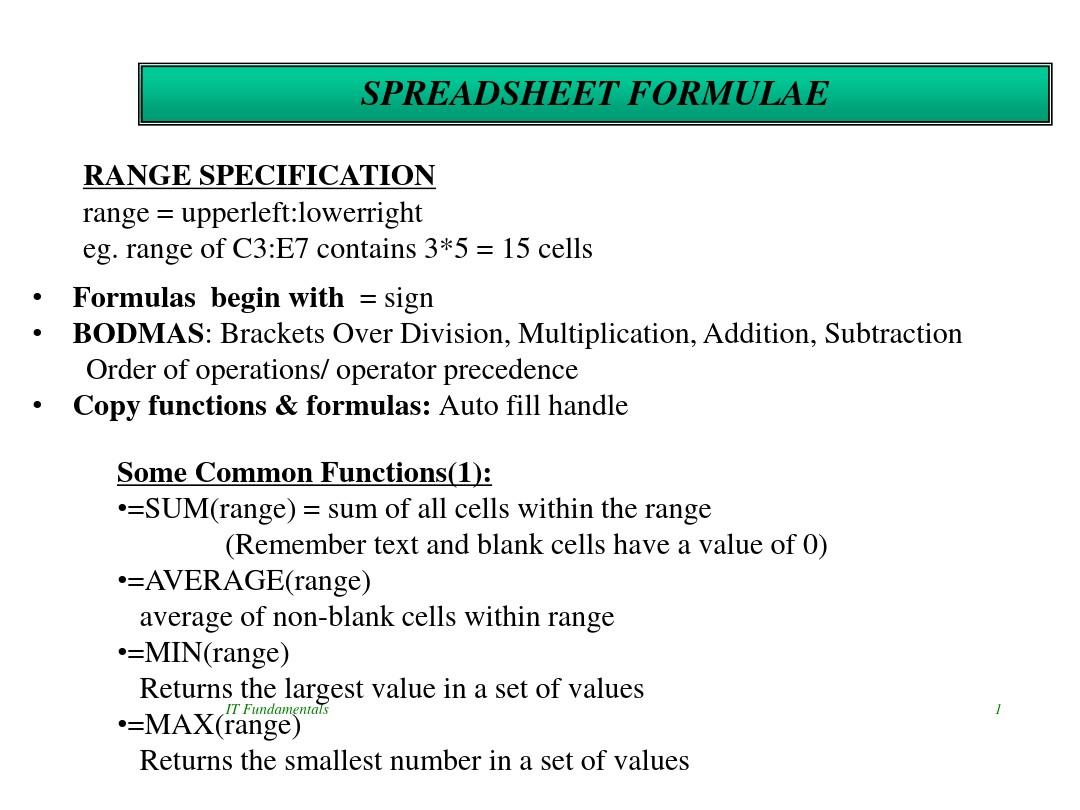 计算机基础双语课件-10spreadlect2-formulae&function