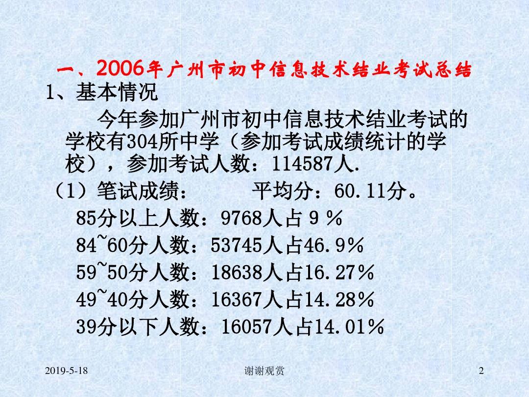 2019年广州市初中信息技术结业考试说明模板