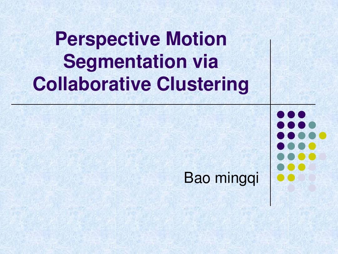 Perspective Motion Segmentation via Collaborative Clustering