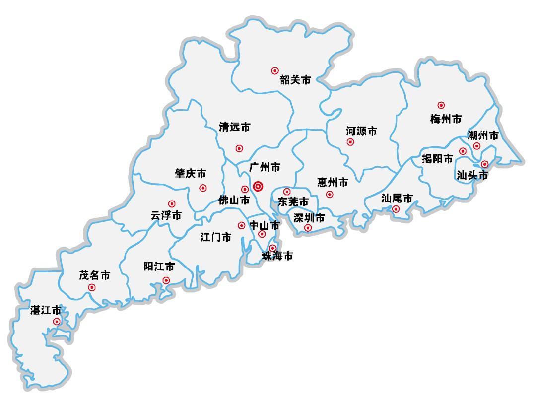 广东省各市电地图