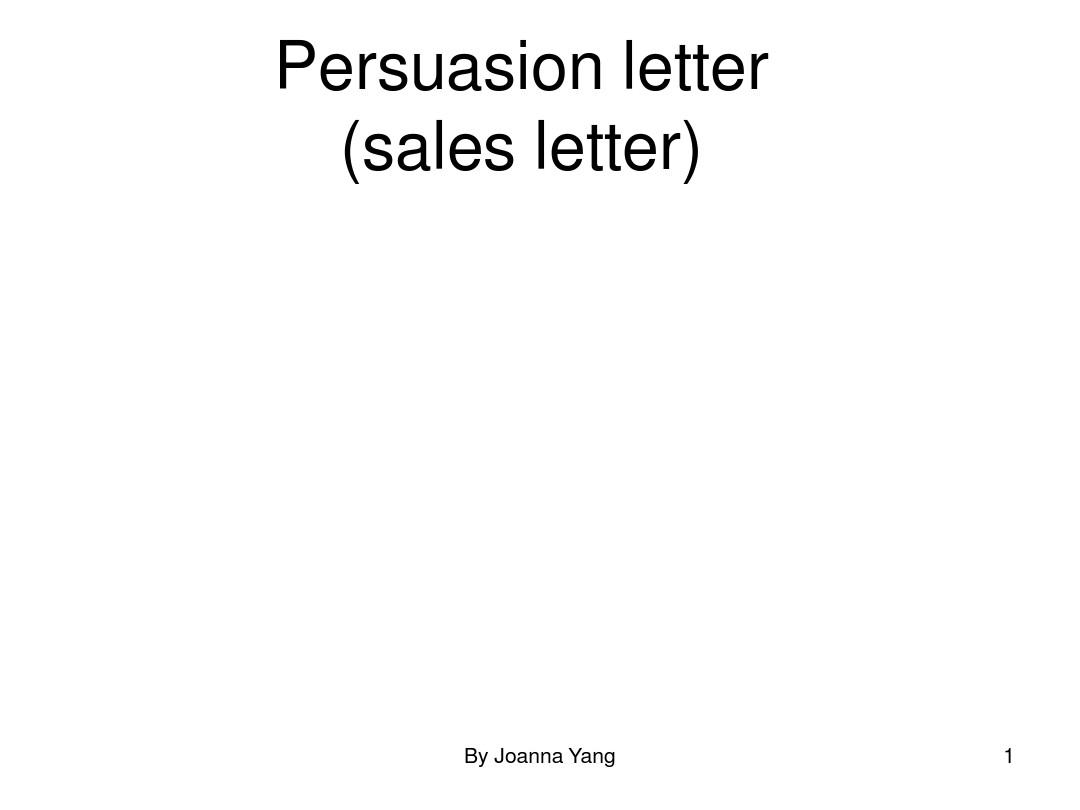 Persuasion letter to ss1