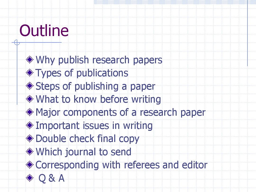 How to write and publish a research paper