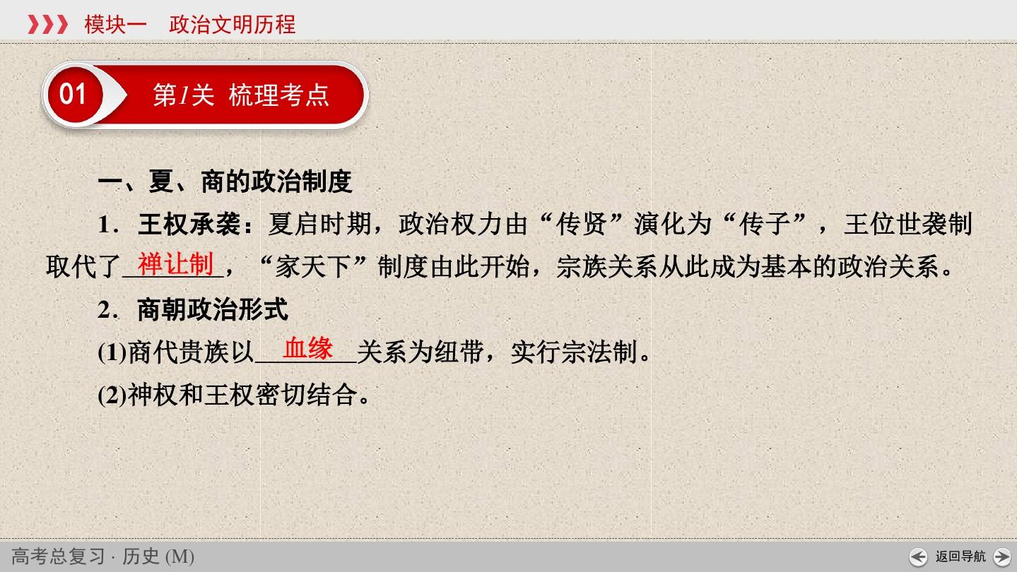 2019高考复习历史(人民版)课件：考点1 中国早期政治制度的特点