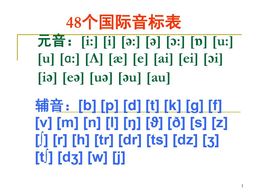 48个音标的发音方法(课堂PPT)