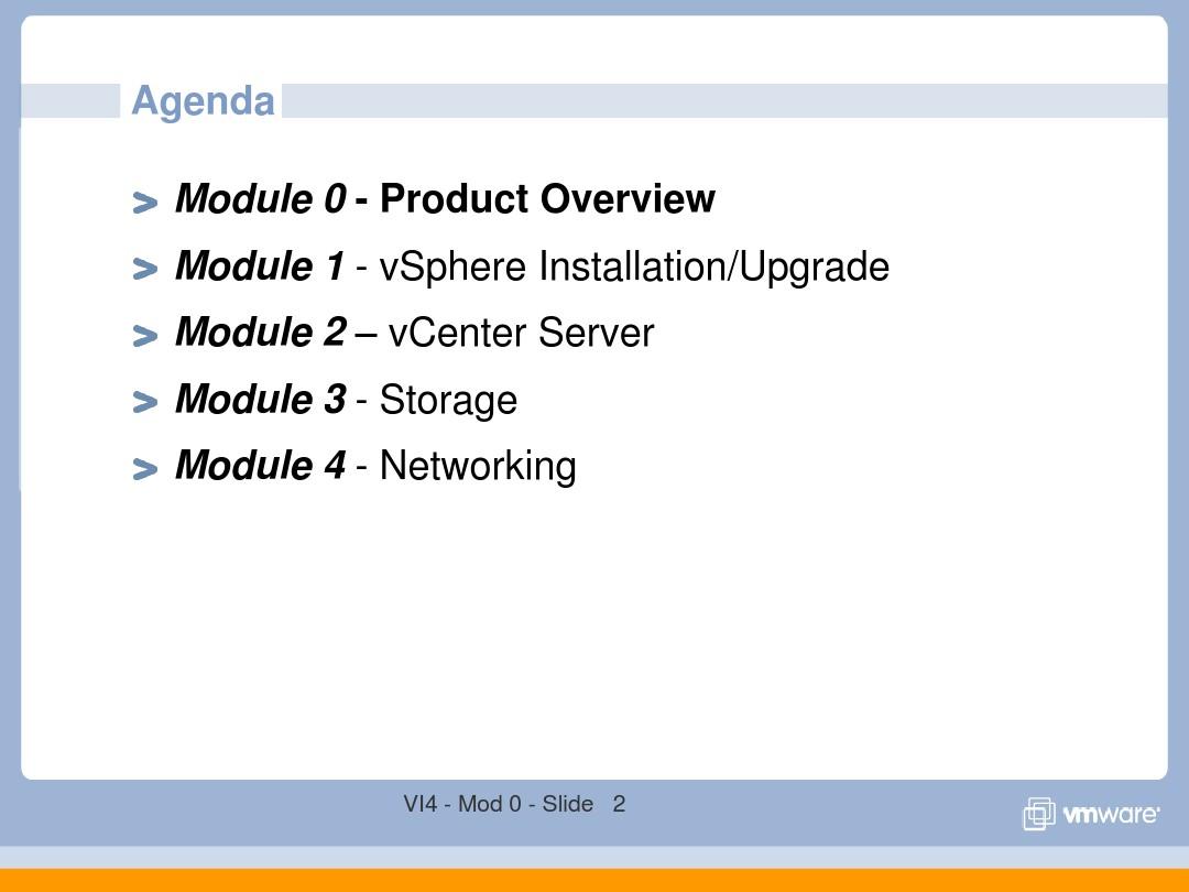 VMware vSphere Overview training Module 0  - Product Overview