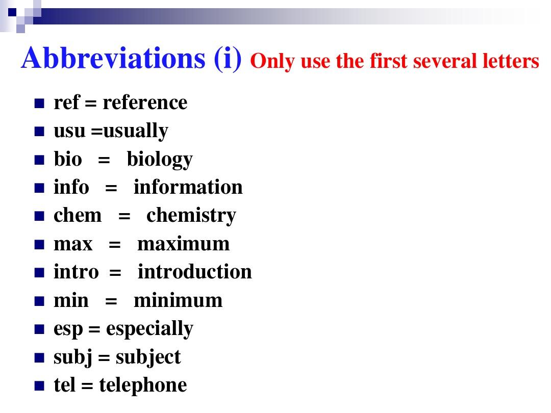 Symbols and Abbreviations  (1)英语笔记符号