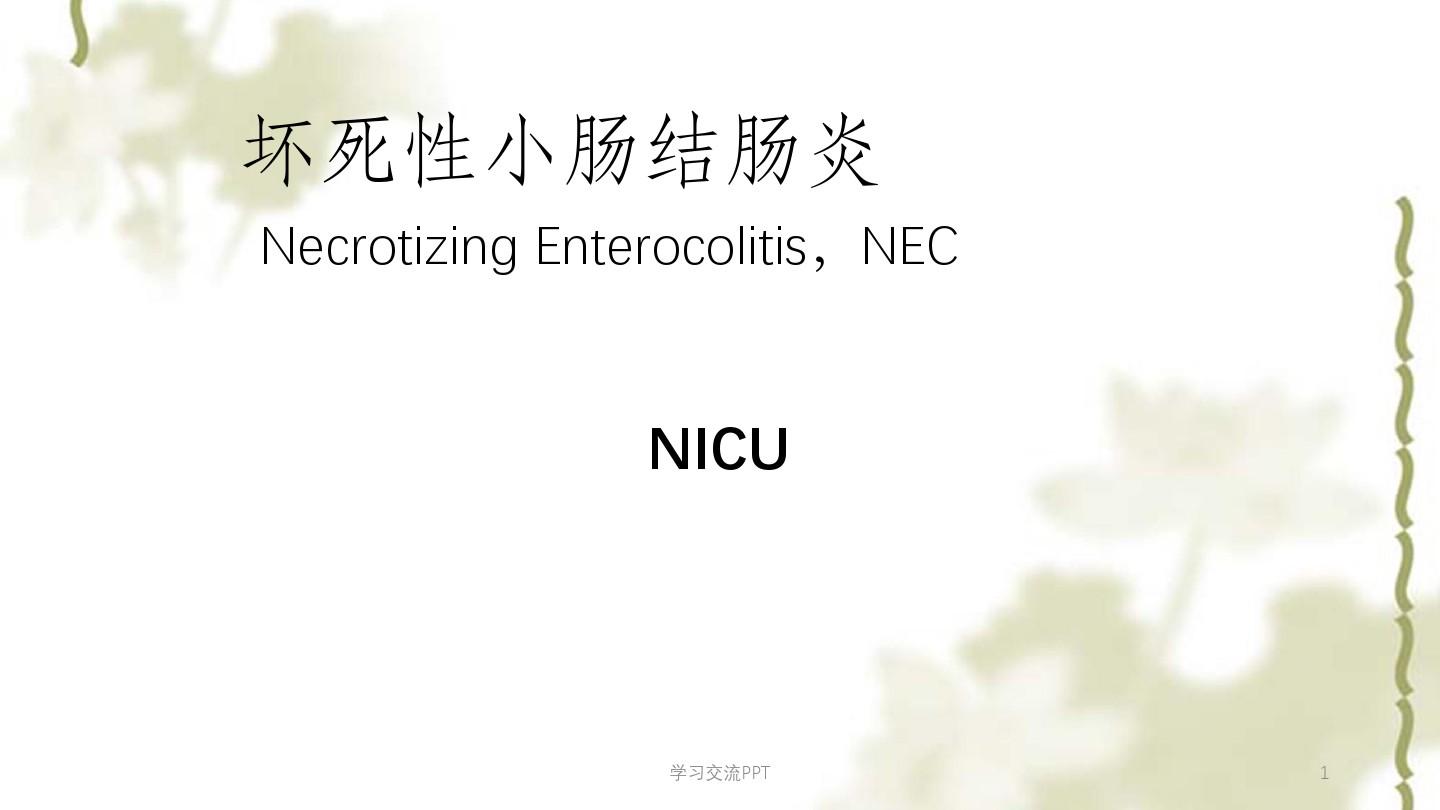 NEC(新生儿坏死性小肠结肠炎)课件