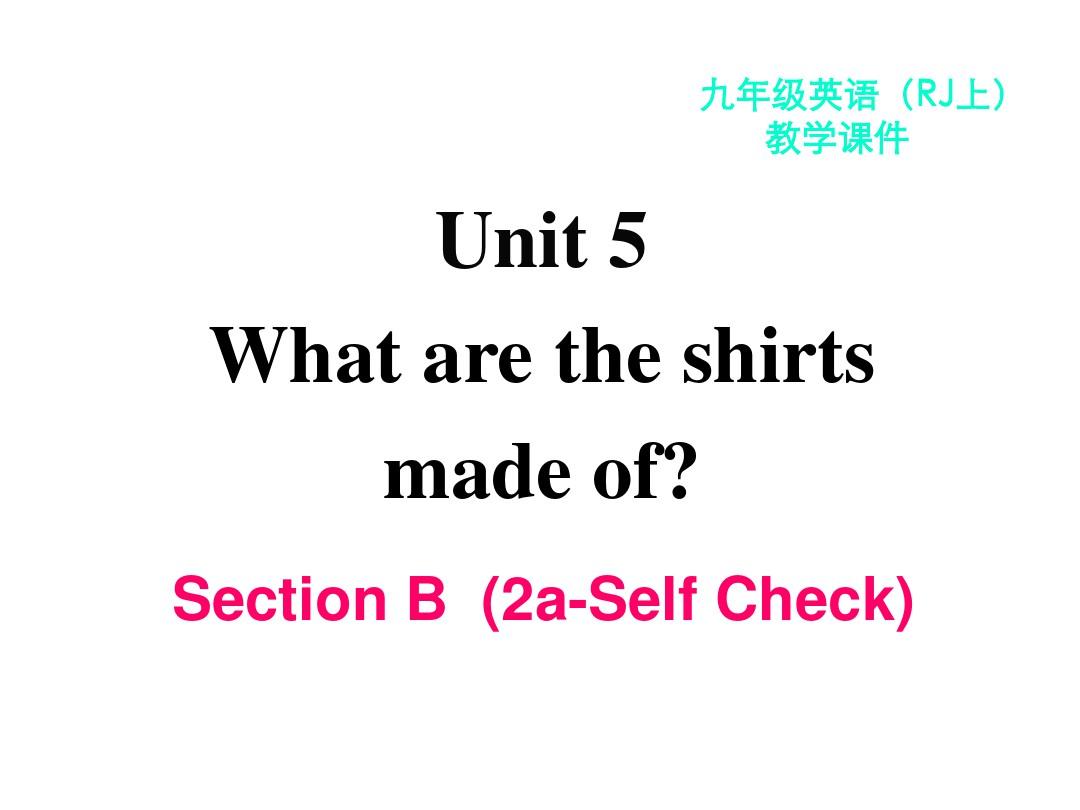 2019年Unit 5 Section B 第四课时语文