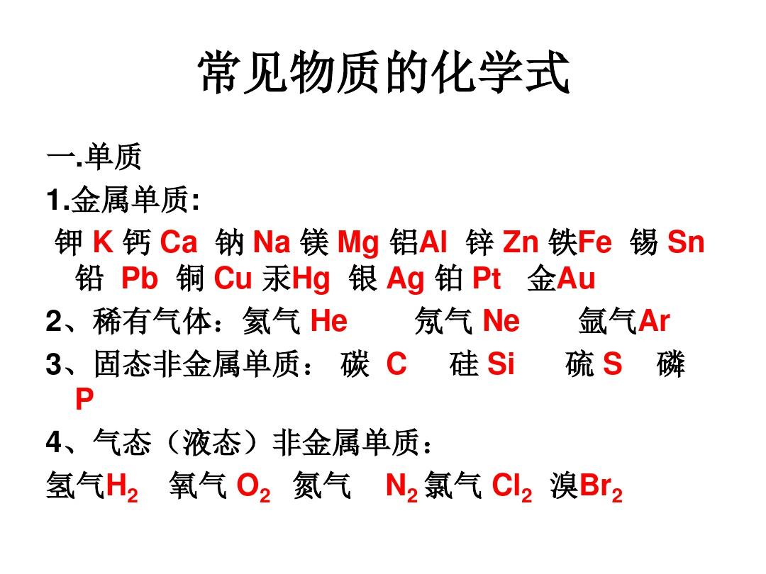 常见的离子符号化学式