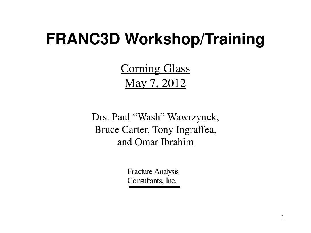 FRANC3D_V6_Training_June 2012