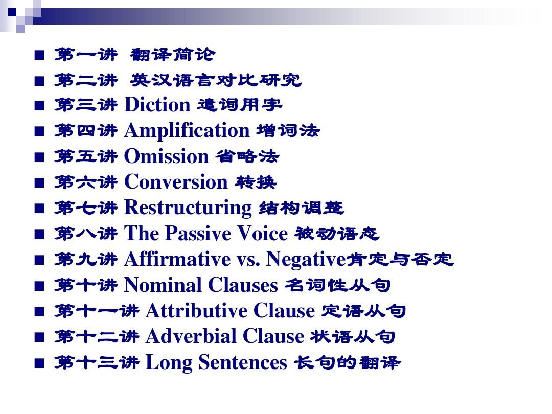 1-5：英汉互译实践与技巧