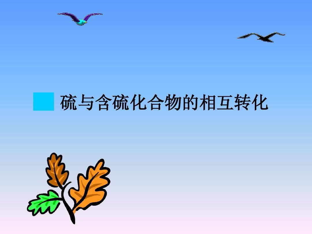 [名校联盟]浙江省温州市第十一中学高一化学《硫及含硫化合物的相互转化》课件