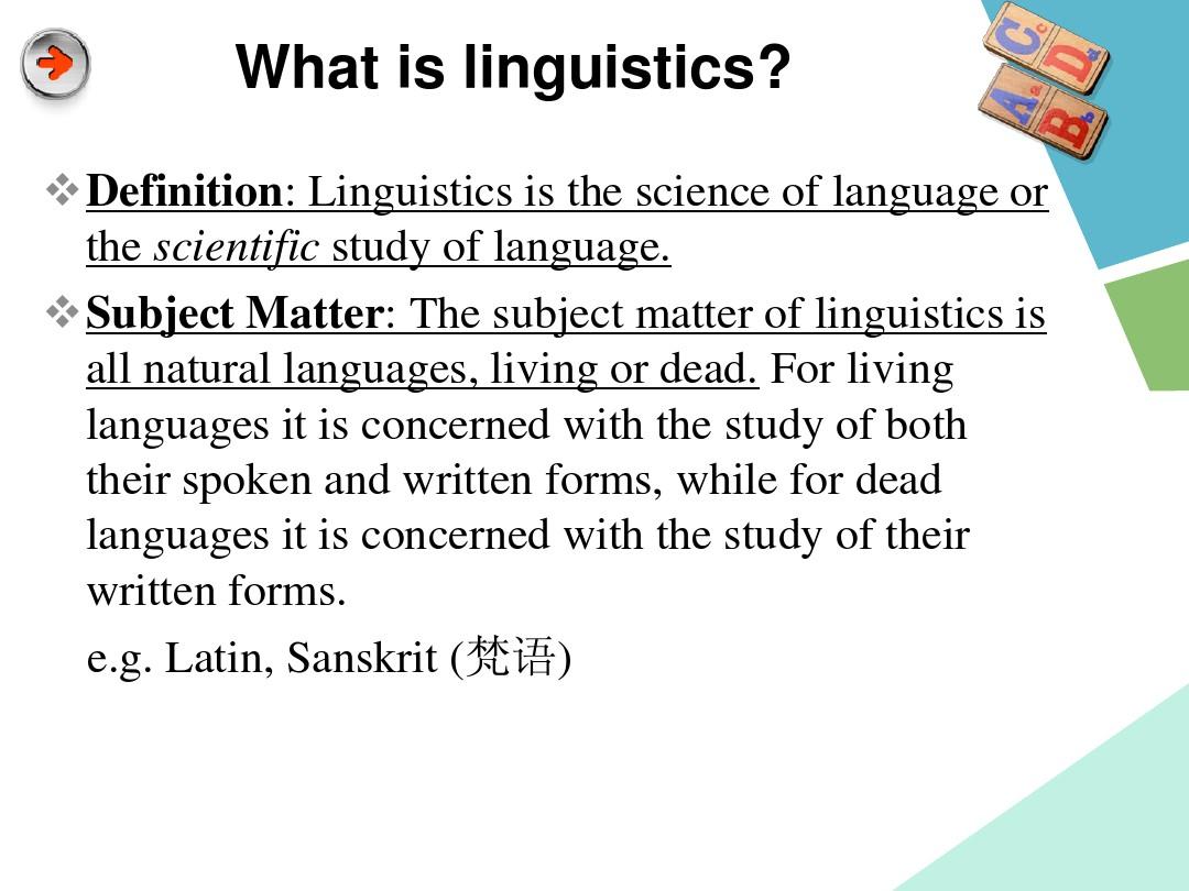 Chapter 1--Introduction to Linguistics