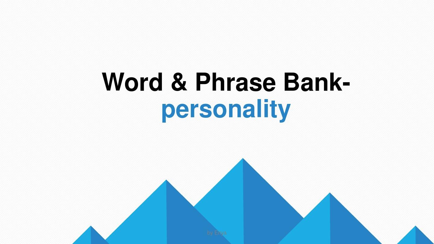 雅思口语  人物类 性格word bank- personality