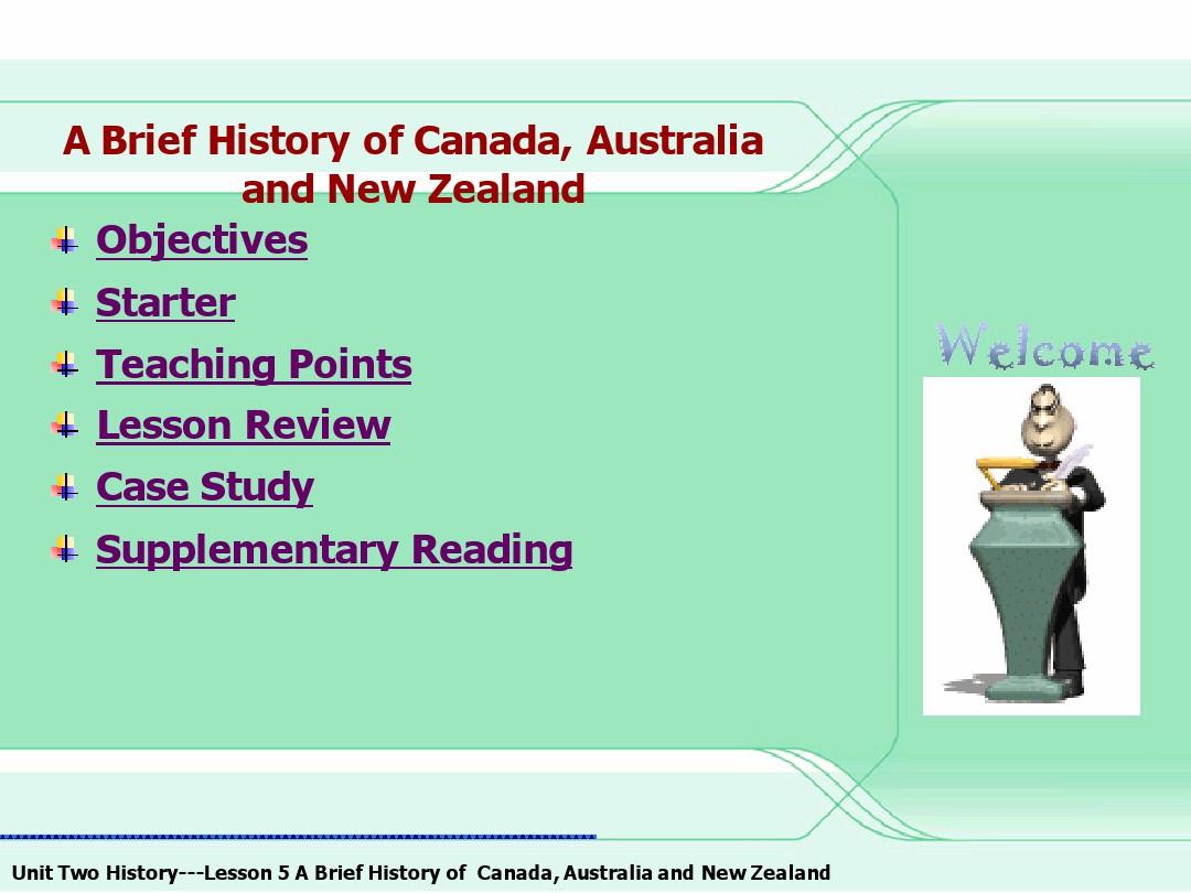 A Brief History of Canada Australia and New Zealand澳新加历史简介