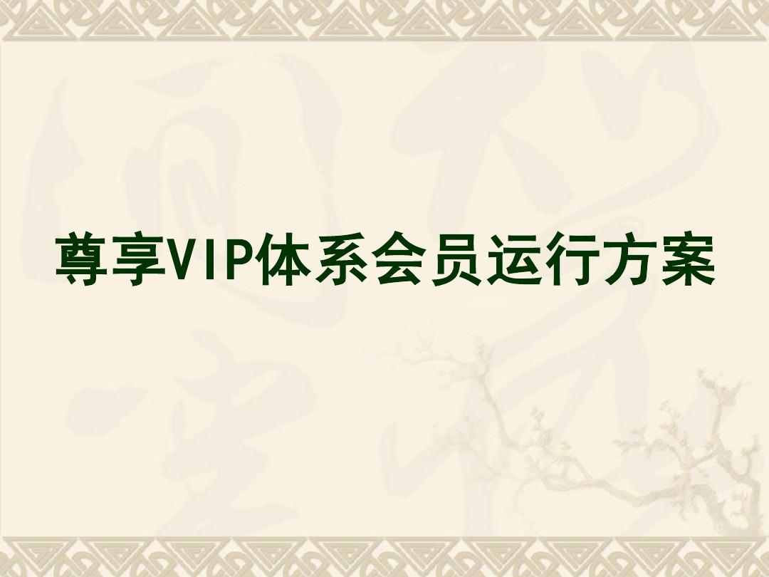 尊享VIP体系运行方案(1)