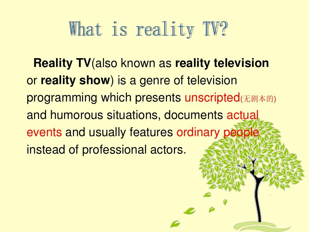 Reality television show