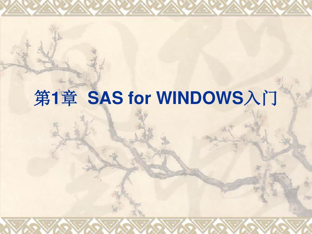 SAS for WINDOWS入门