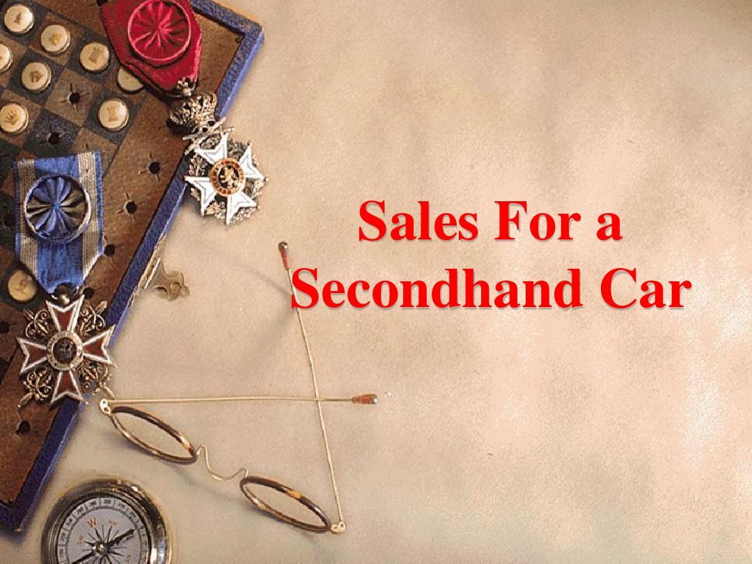 国际商务谈判模拟实训 Sales for a Secendand Car 5(Part B)