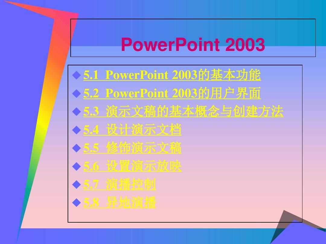 PowerPoint2003 教程PPT课件
