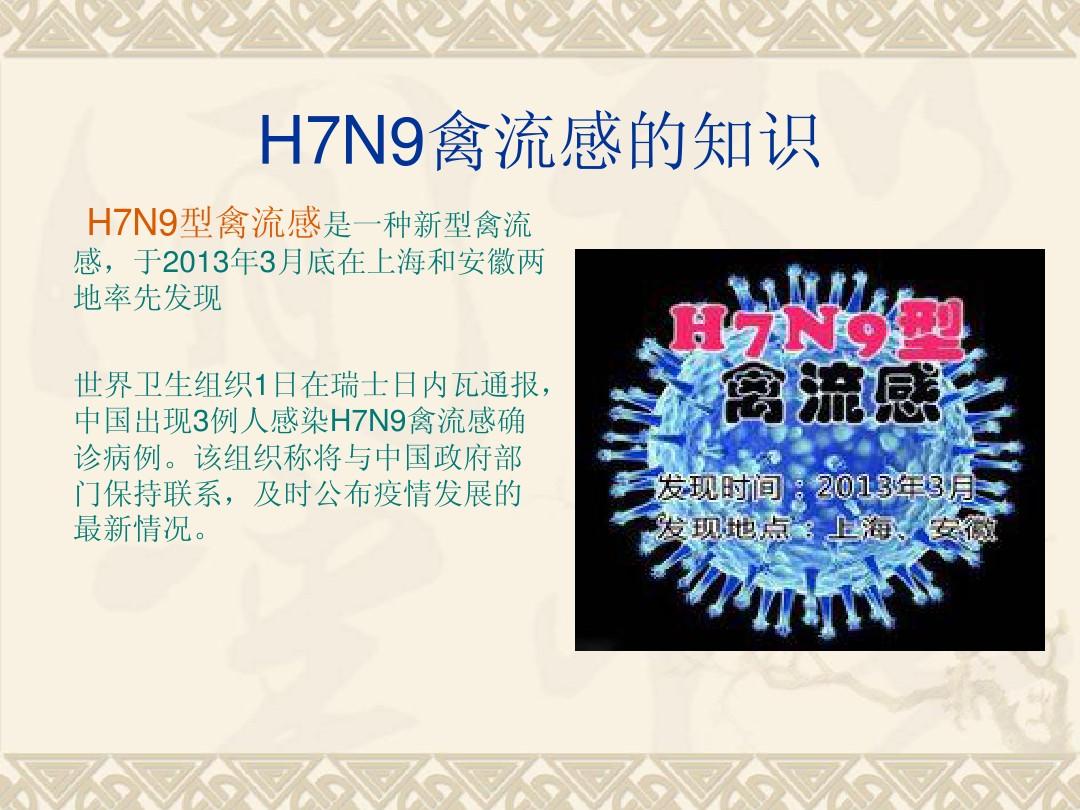 H7N9禽流感最新预防宣传PPT