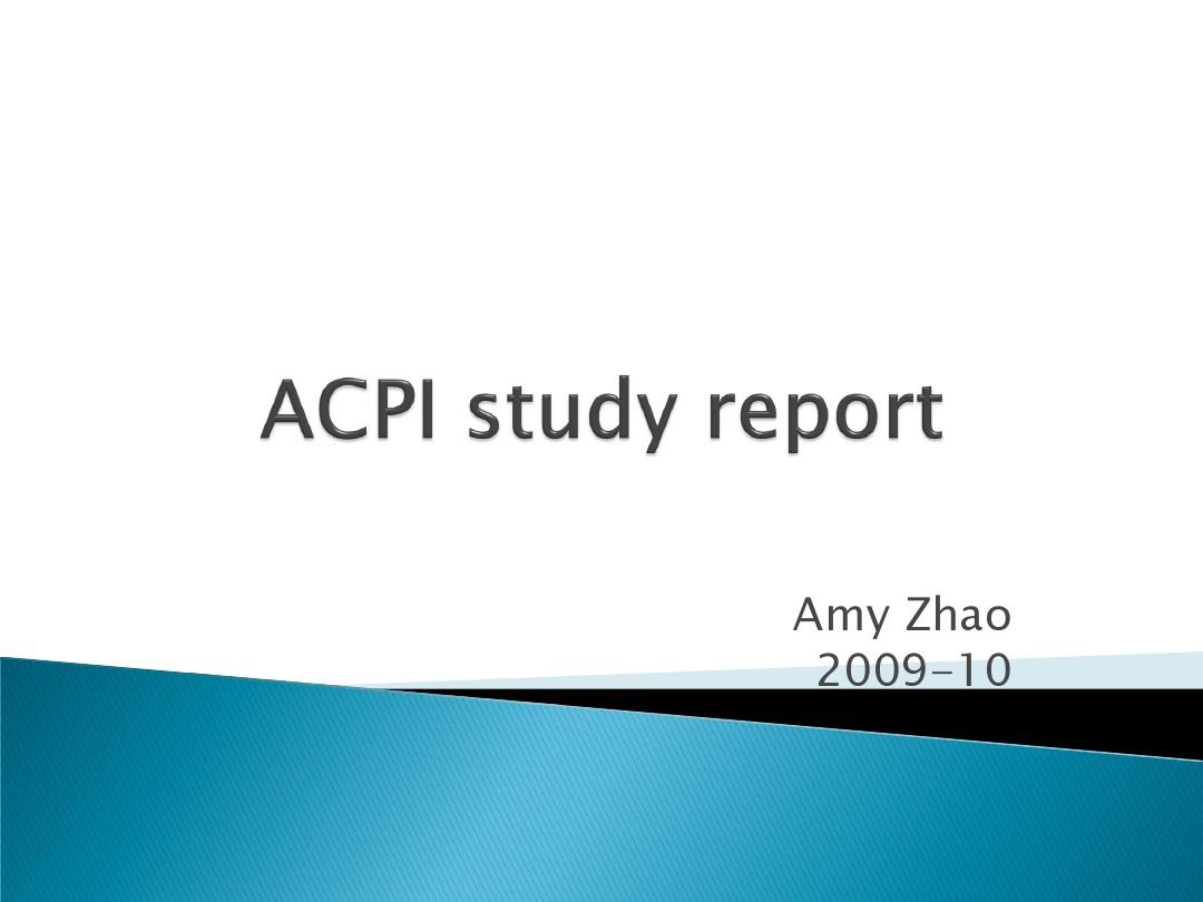 ACPI study report