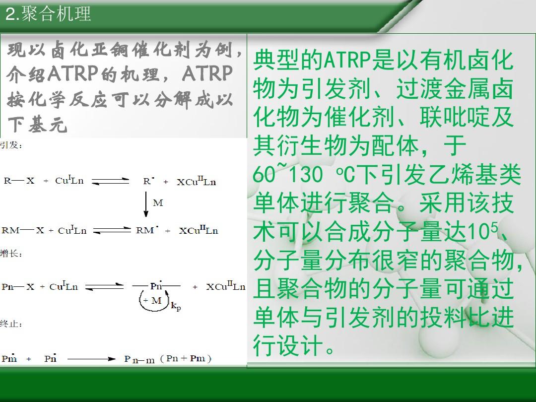 原子转移自由基聚合ATRP课件